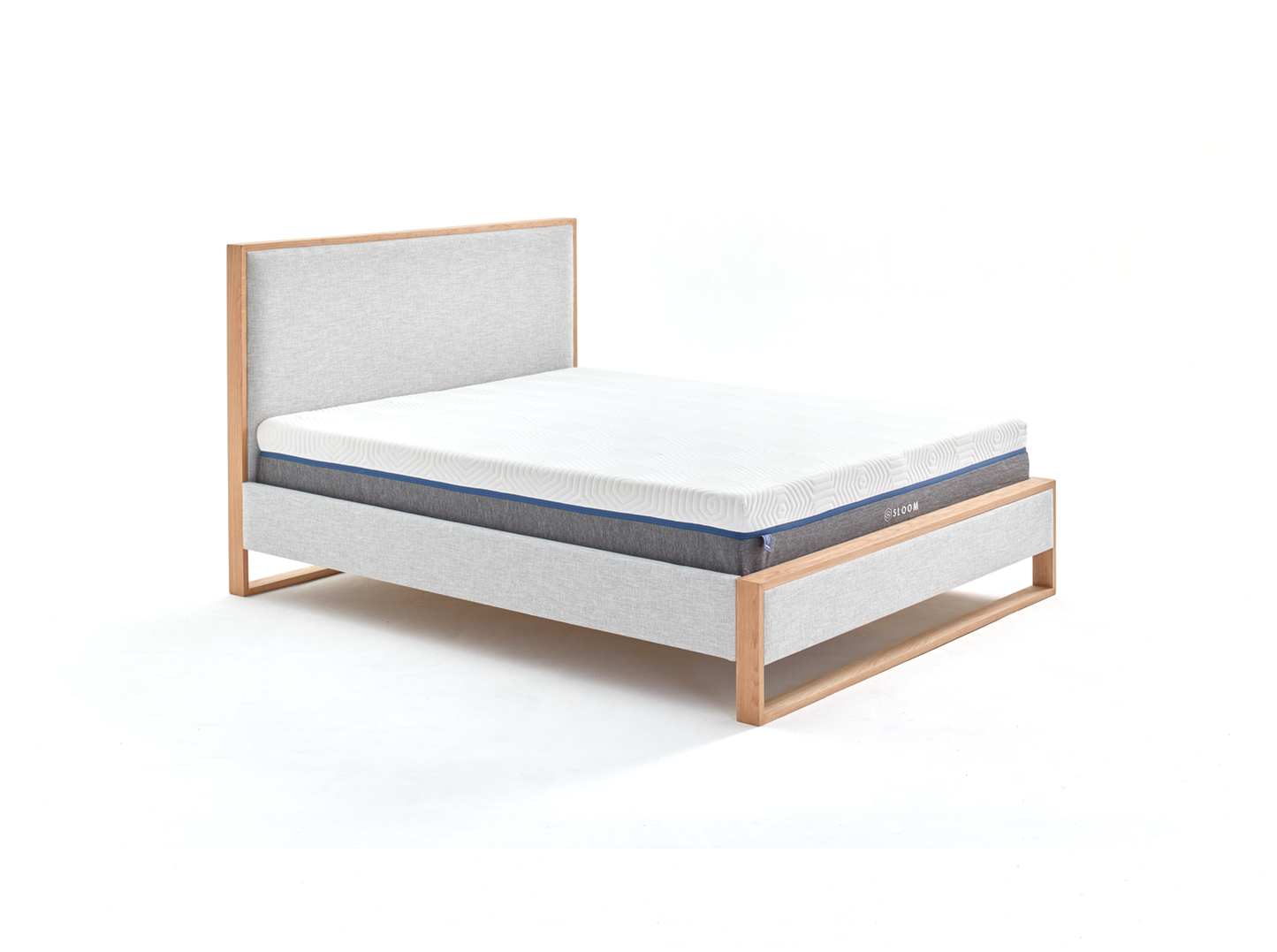 Sloom Oak Edge Bed Frame with Headboard