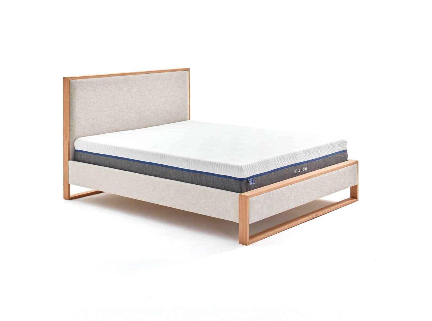 Sloom Oak Edge Bed Frame with Headboard